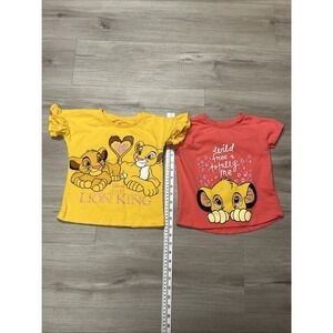 Disney The Lion King Simba Wild Free T-Shirt Lot 2 Yellow Pink Kids 4T Girls